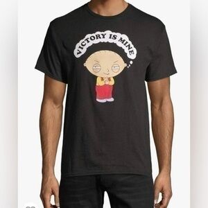 🔴 FAMILY GUY | Stewie Victory is Mine Black Graphic T-Shirt short sleeve -2XL